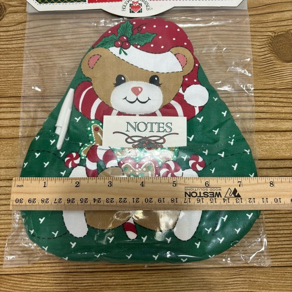 1993 Cambridge Holiday Trimmings Christmas Teddy Bear Note Pad Pot Holder - Picture 6 of 7